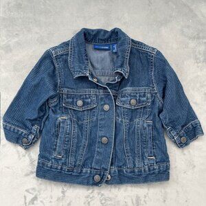 Genuine Kids By Oshkosh Blue Jean Jacket, Size 12 months, Blue with Silver Snaps